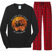 Halloween Witch Riding Golf Cart On A Dark Desert Fairway Long Sleeve Pajama Set