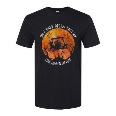 Halloween Witch Riding Golf Cart On A Dark Desert Fairway Softstyle® CVC T-Shirt