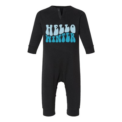 Hello Winter Retro Infant Fleece One Piece