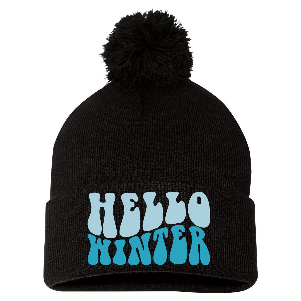 Hello Winter Retro Pom Pom 12in Knit Beanie