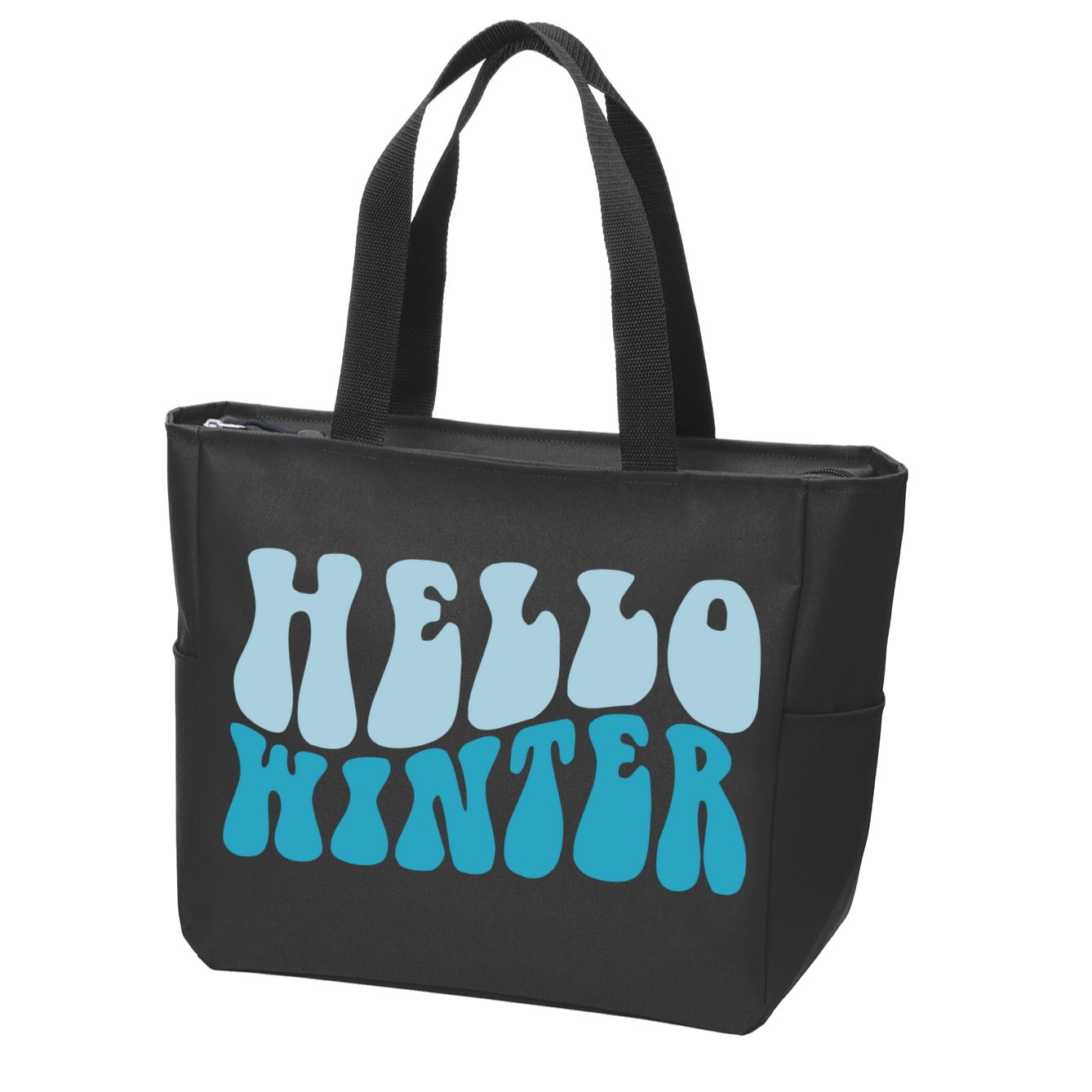 Hello Winter Retro Zip Tote Bag