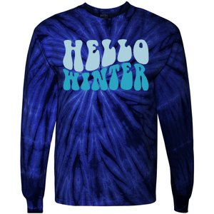 Hello Winter Retro Tie-Dye Long Sleeve Shirt