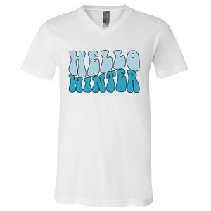 Hello Winter Retro V-Neck T-Shirt