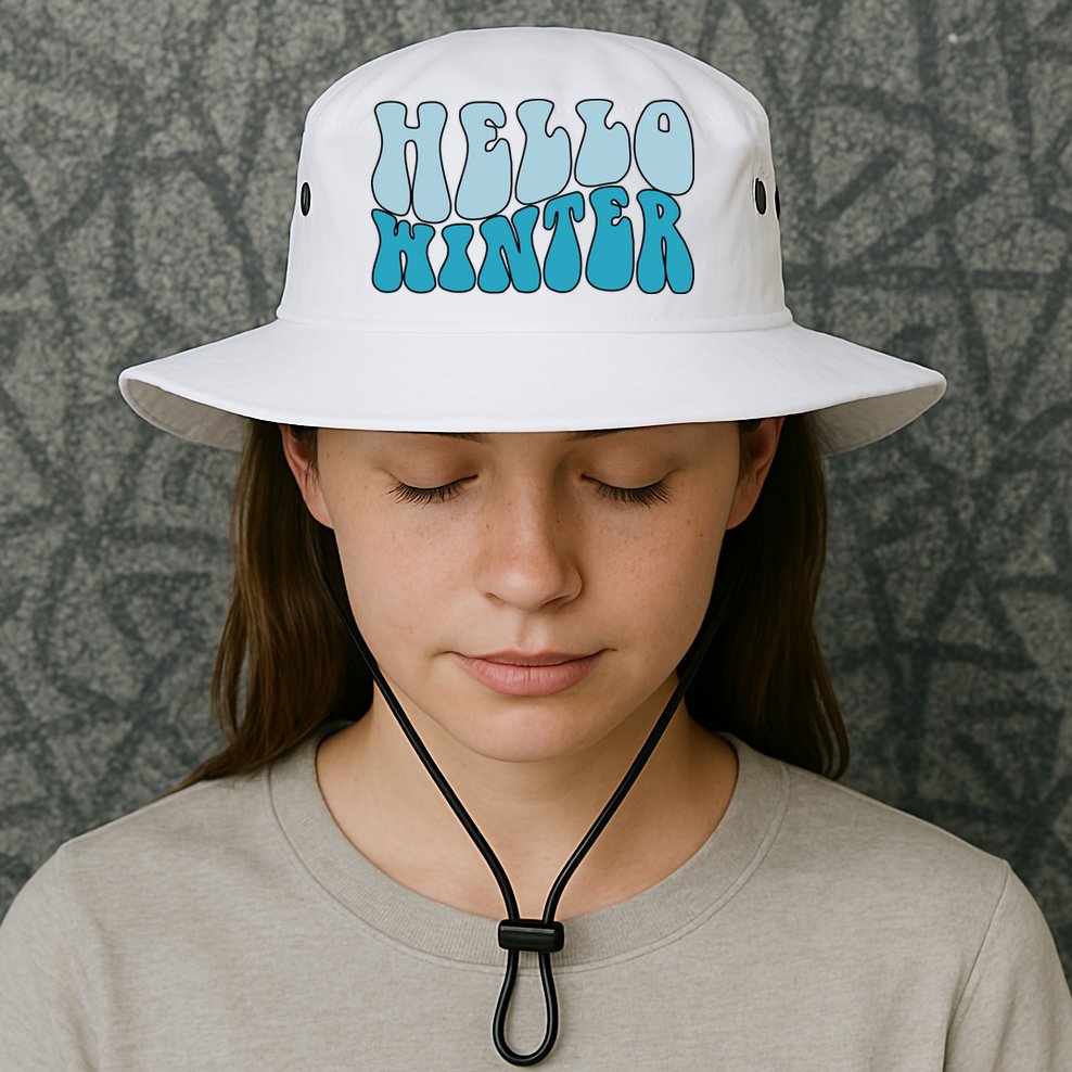 Hello Winter Retro Bucket Hat