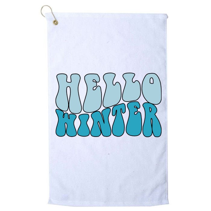 Hello Winter Retro Golf Towel