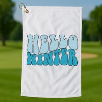 Hello Winter Retro Golf Towel