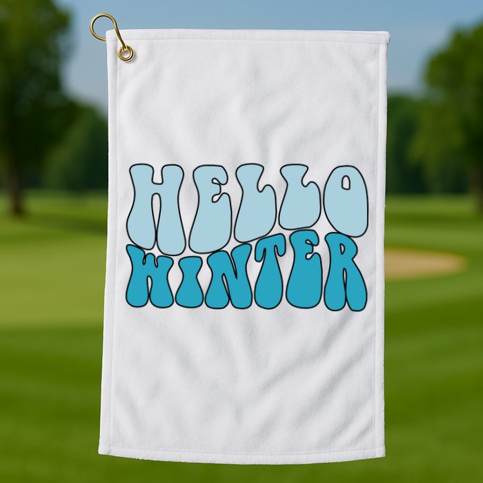 Hello Winter Retro Golf Towel