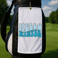 Hello Winter Retro Golf Towel
