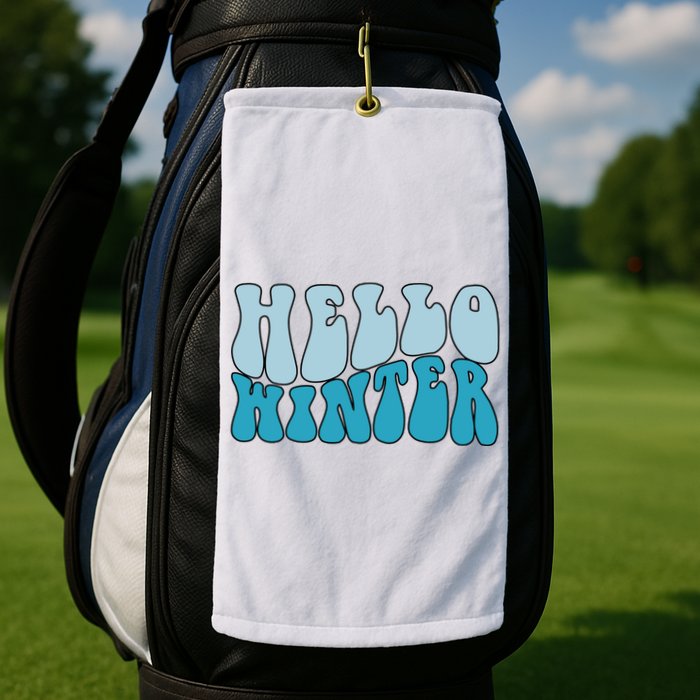 Hello Winter Retro Golf Towel
