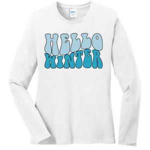 Hello Winter Retro Ladies Long Sleeve Shirt