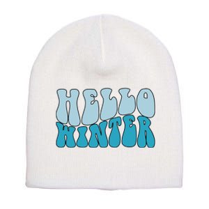 Hello Winter Retro Short Acrylic Beanie