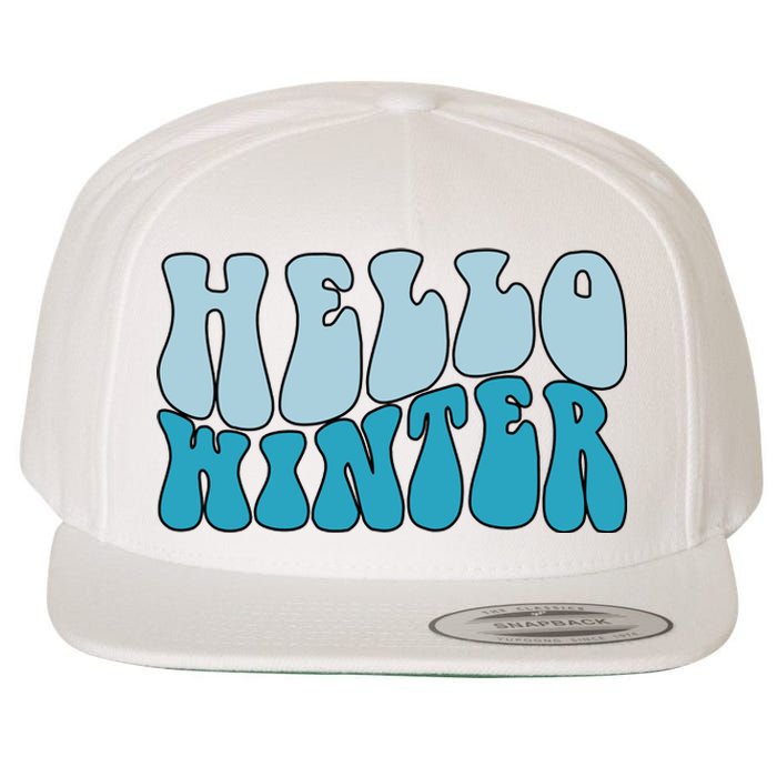 Hello Winter Retro Wool Snapback Cap