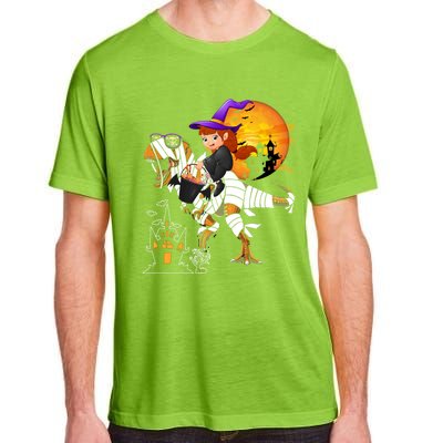 Halloween Witch Riding Mummy TRex Matching TRex Lover Gift Adult ChromaSoft Performance T-Shirt