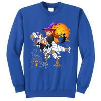 Halloween Witch Riding Mummy TRex Matching TRex Lover Gift Sweatshirt