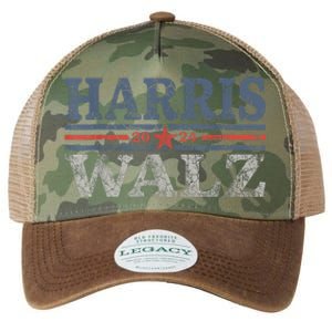 Harris Waltz2024 Retro Stripe Kamala Harris Tim Waltz 24 Legacy Tie Dye Trucker Hat