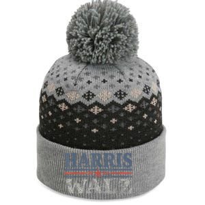 Harris Waltz2024 Retro Stripe Kamala Harris Tim Waltz 24 The Baniff Cuffed Pom Beanie