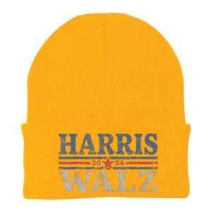 Harris Waltz2024 Retro Stripe Kamala Harris Tim Waltz 24 Knit Cap Winter Beanie