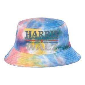 Harris Waltz2024 Retro Stripe Kamala Harris Tim Waltz 24 Tie Dye Newport Bucket Hat