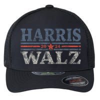 Harris Waltz2024 Retro Stripe Kamala Harris Tim Waltz 24 Flexfit Unipanel Trucker Cap