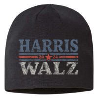 Harris Waltz2024 Retro Stripe Kamala Harris Tim Waltz 24 Sustainable Beanie