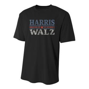 Harris Waltz2024 Retro Stripe Kamala Harris Tim Waltz 24 Youth Performance Sprint T-Shirt