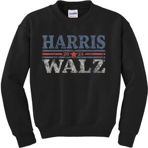 Harris Waltz2024 Retro Stripe Kamala Harris Tim Waltz 24 Kids Sweatshirt