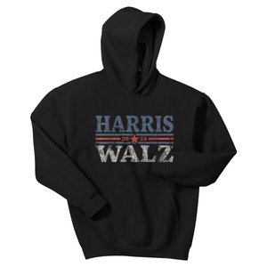 Harris Waltz2024 Retro Stripe Kamala Harris Tim Waltz 24 Kids Hoodie