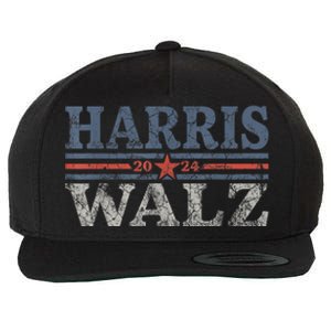 Harris Waltz2024 Retro Stripe Kamala Harris Tim Waltz 24 Wool Snapback Cap