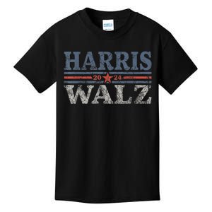 Harris Waltz2024 Retro Stripe Kamala Harris Tim Waltz 24 Kids T-Shirt