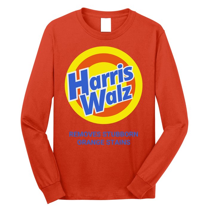 Harris Walz Removes Stubborn Orange Stains Support Kamala Harris 2024 Long Sleeve Shirt