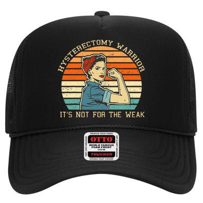 Hysterectomy Warrior Retro Uterus Removal Surgery Recovery High Crown Mesh Back Trucker Hat