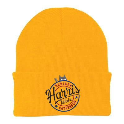 Harris Walz Radical Cat Lady Person Election Kamala Walz Knit Cap Winter Beanie