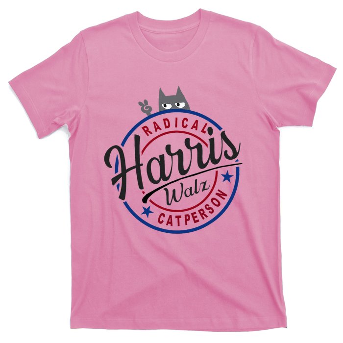 Harris Walz Radical Cat Lady Person Election Kamala Walz T-Shirt