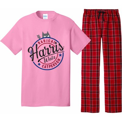 Harris Walz Radical Cat Lady Person Election Kamala Walz Pajama Set