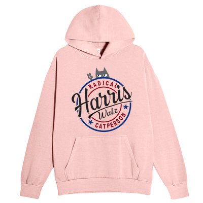 Harris Walz Radical Cat Lady Person Election Kamala Walz Urban Pullover Hoodie