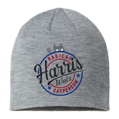 Harris Walz Radical Cat Lady Person Election Kamala Walz Sustainable Beanie