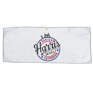 Harris Walz Radical Cat Lady Person Election Kamala Walz Large Microfiber Waffle Golf Towel