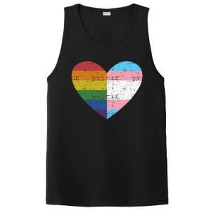 Heart With Rainbow And Transg Flag For Pride Month PosiCharge Competitor Tank