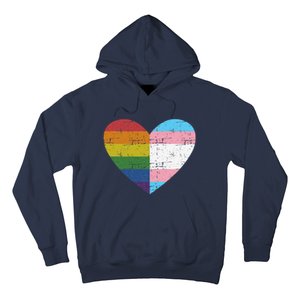 Heart With Rainbow And Transg Flag For Pride Month Hoodie