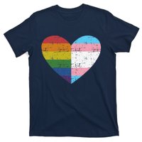 Heart With Rainbow And Transg Flag For Pride Month T-Shirt