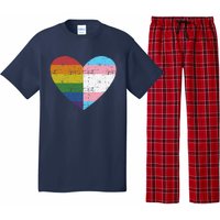 Heart With Rainbow And Transg Flag For Pride Month Pajama Set