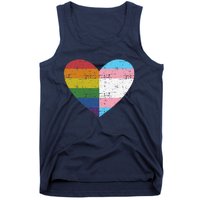 Heart With Rainbow And Transg Flag For Pride Month Tank Top