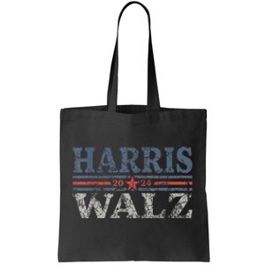 Harris Waltz2024 Retro Stripe Kamala Harris Tim Waltz24 Tote Bag