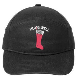 Hung Well Raunchy Christmas Dirty Christmas Party Joke 7-Panel Snapback Hat