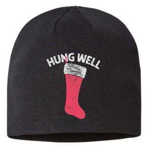 Hung Well Raunchy Christmas Dirty Christmas Party Joke Sustainable Beanie