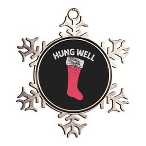 Hung Well Raunchy Christmas Dirty Christmas Party Joke Metallic Star Ornament