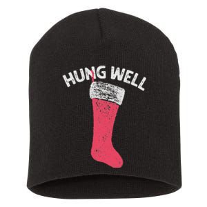 Hung Well Raunchy Christmas Dirty Christmas Party Joke Short Acrylic Beanie