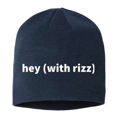 Hey With Rizz Viral Trending Social Media Sustainable Beanie