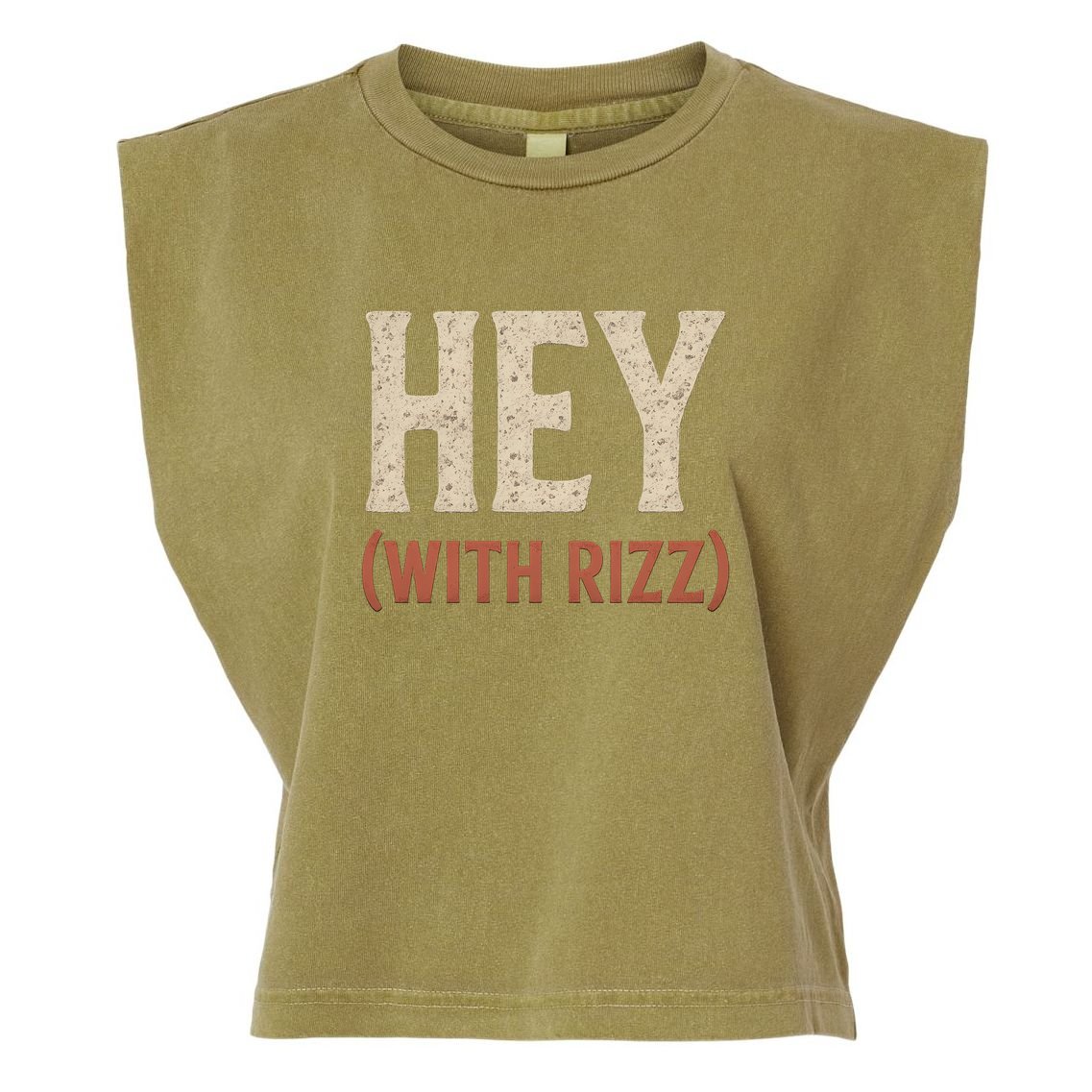 Hey (With Rizz) Garment-Dyed Women's Muscle Tee