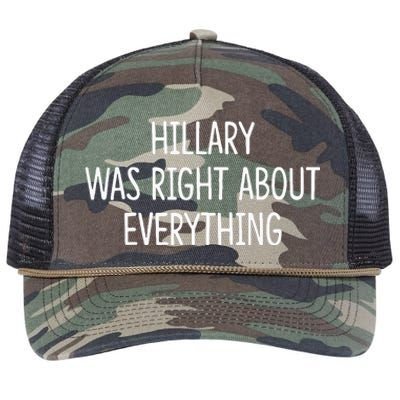 Hillary Was Right About Everything Retro Rope Trucker Hat Cap